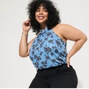 Torrid | Blue Sheer Sleeveless Blouse Size 2